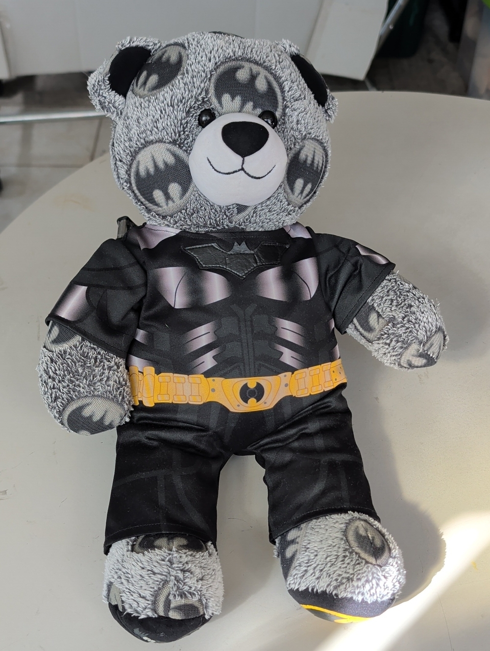 Build-A-Bear Gray and Black Batman Plush with Yellow Belt